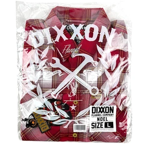 Dixxon Flannel "NOEL" Men's LARGE Christmas Plaid Red Snap Button Shirt - Picture 1 of 15
