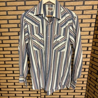 Camisa Ely Cattleman a Rayas Perla Abotonada a Presión Talla Mediana Foto 1 de 4
