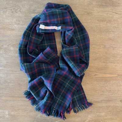 Vintage Pendleton Large Plaid Scarf 100% Virgin Wool with Fringe-17.5 in x 74 in - Image 1 of 4