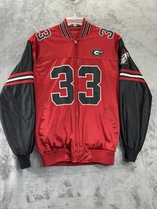 VTG Georgia. Bulldogs Xtreme Fanz Reversible Jersey Bomber Full Zip Jacket UGA M - Picture 1 of 24