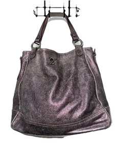Gianni Chiarini Leder Handtasche Italy Tasche Metallic Lila - Bild 1 von 14
