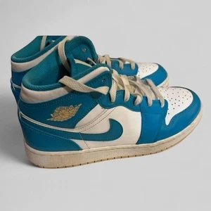 Nike Air Jordan High Top sneakers Turquoise blue EU 39 Size 6.5 youth 112073 - Picture 1 of 9