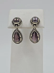Vintage Janice Girardi Argento Sterling e Perla di Tahiti con Ametista... - Foto 1 di 4