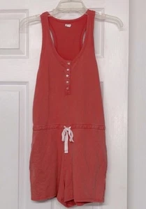 Aerie French Terry Orange Cotton Romper Shorts Sz XS - Picture 1 of 4