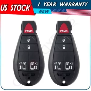2 Remote Car Key Fob for Dodge Grand Caravan 2008 2009 2010-2013-2020 Buttons - Picture 1 of 8