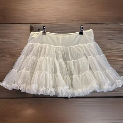 Vintage Petticoat Can-Can Square Dance Slip Crinoline Ruffle White Short 30” - Image 1 of 4