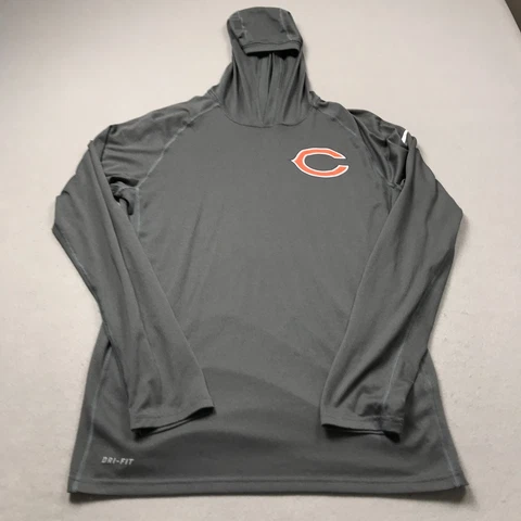 Chicago Bears Hoodie Mens Medium Gray Blue Sweatshirt Lightweight Nike Logo NFL Cover