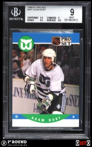 POP 1: Adam Burt RC BGS 9: 1990-91 Pro Set Rookie Card Gisto #447 - Picture 1 of 3