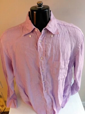 COAST Long Sleeve Button Down Shirt-Linen-Pinkish Purple-SZ XL - Image 1 of 4