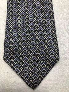 RALPH LAUREN MENS TIE BLUE BLACK AND WHITE 3.75 X 59 - Picture 1 of 4