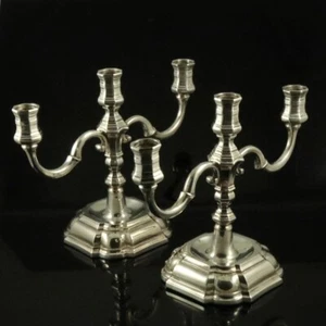Hugo Grün - Denmark. A pair of Silver Candelabra - Picture 1 of 4