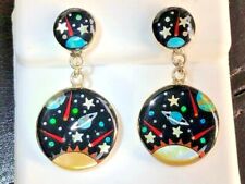 Nasa Map of the stars Travel Space Opal turquoise earrings dangle chandelier 925