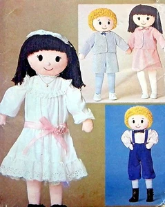 Vintage 3583 Boy & Girl Dolls & Clothes Pattern 32" UNCUT - Imagen 1 de 3