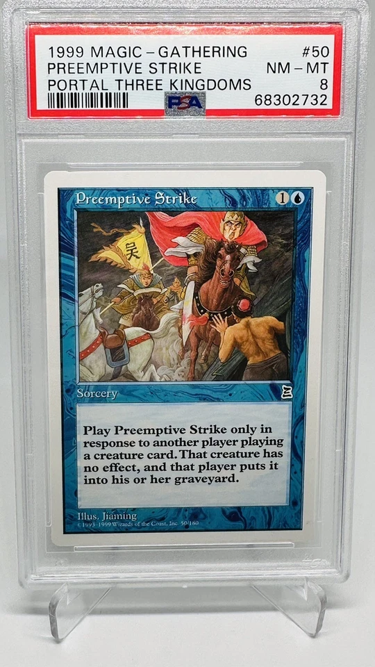MTG 1x Preemptive Strike Graded PSA 8 NM-MINT Portal Three Kingdoms P3K Magic - Image 1 of 2