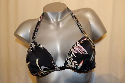 FREYA unterlegtes Bikini-Top mit Frontverschuss TAHITI NIGHTS schwarz NEU - Bild 1 von 3