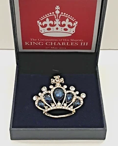 His Majesty King Charles III Coronation Souvenir Crown Pin/Broch - Picture 1 of 11