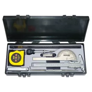 Force T5096 Measuring Tool Set 9pc Caliper Protractor Scriber Punch Tape Measure - Bild 1 von 11