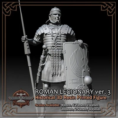 Roman Empire Legionary 3 - Scale 1/18 to 1/6 - 3D Resin Printed Figure Model Kit - Image 1 of 4