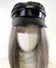 New Unisex 100% Genuine Lambskin Patent Leather Breton Cap / Hat S Within 22”