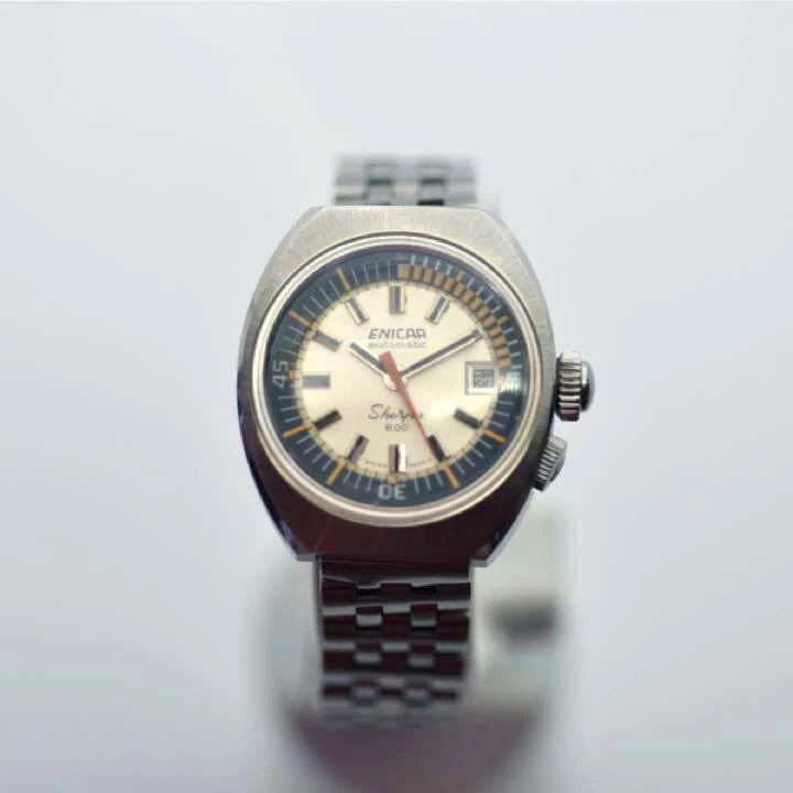 Reloj de buceo Enicar analógico de cuarzo para hombre Sherpa 600, raro antiguo vintage 614941688 Foto 1 de 1