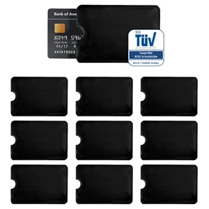 10x RFID Schutzhülle NFC Blocker - Datenschutz Kreditkarte Bank EC Karte Schwarz - Bild 1 von 13