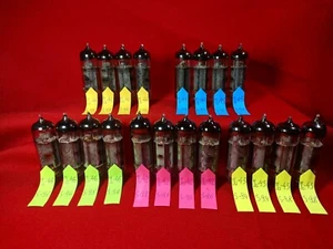 Matched Quad 4x 6P14P-K / EL84 / 6BQ5 Pentode Tubes.Tested.Reflector.Gold grid. - Afbeelding 1 van 9