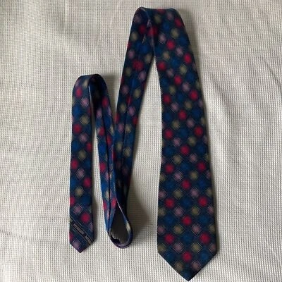 Missoni 100% silk Made in Italy Blue Lavender Gray Pink Geometric Neck  Tie - Image 1 of 4
