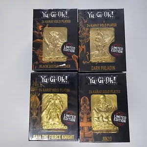 4x 24K Gold Plated Metal Card Set Dark Paladin Black Luster Soldier Jinzo Gaia - Picture 1 of 6
