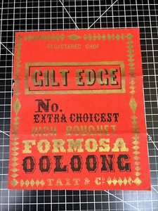 Antico Poster Etichetta Tè Formosa Ooloong Carta di Riso 1890-1920 Effimera 10x12 - Foto 1 di 24