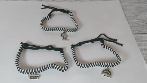 3 COLORADO ROCKIES MLB LISCENSED CHARM ROPE BRACELETS - "NEW & FACTORY SEALED" Cover
