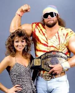 MACHO MAN RANDY SAVAGE & MISS ELIZABETH 8X10 PHOTO WRESTLING PICTURE WITH BELT - Picture 1 of 1