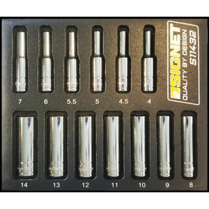 1/4" Drive Deep Metric Socket Set 13pc 4-14mm 6 Point Signet S11432 in EVA Foam - Picture 1 of 1
