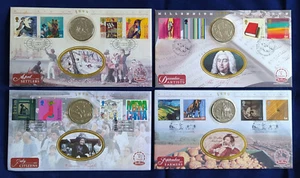4x Benham Millennium Countdown Crown / Dollar Münzhüllen + COAs (Ref. t6851) - Bild 1 von 21