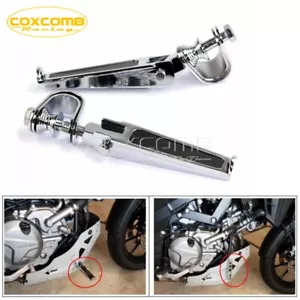 Chrome 1"~1-1/4" Front Highway Engine Guard Clamp Footpeg Mount For Harley Honda - Picture 1 of 9