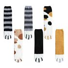 Women Winter Fuzzy Warm Slipper Socks Cute Meow for Paws Print Hosier