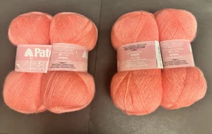 Patons Encaje Hilo Fino Acrílico Mohair Lana Calypso Coral 33714 NUEVO Lote de 4 - Imagen 1 de 18