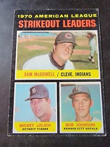 1971 Topps Baseball #71 Strikeout Leaders Sam McDowell Mickey Lolich Bob Johnson