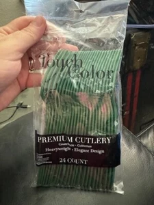 Hunter Green Premium Cutlery Plastic Forks 24ct. Party Supply Tableware New! - Picture 1 of 2