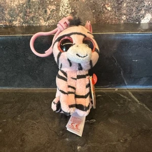 Ty Plush Zoey Pink Leopard Toy Beanie Boos Plush Keychain Babies Approx 4” - Picture 1 of 15