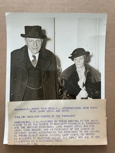NEWS FOTO 1937 Washington DC Lord Robert Cecil Lady President League Nation 219 - Bild 1 von 4