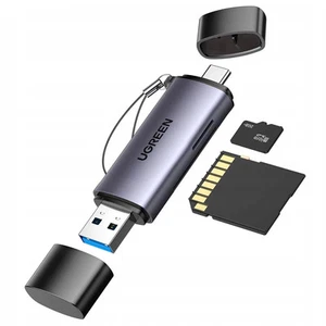 Ugreen CM185 50706 Leser für SD / micro SD Karten an USB-A 3.0 / USB-C 3.0 - gra - Photo 1/13