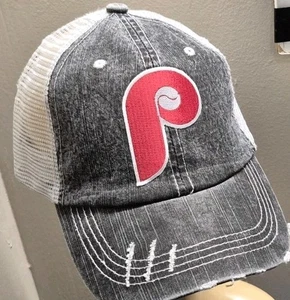 Throwback Philadelphia Phillies Hat Unstructured Distressed Phillies Baseballcap - Picture 1 of 17