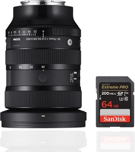 Sigma 24-70mm F2.8 Art Lens for Sony E + Sandisk 64GB Extreme Pro Card - Picture 1 of 12