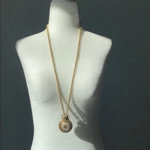 Collana bottiglia profumo lunga orologio reversibile Avon vintage - Foto 1 di 7
