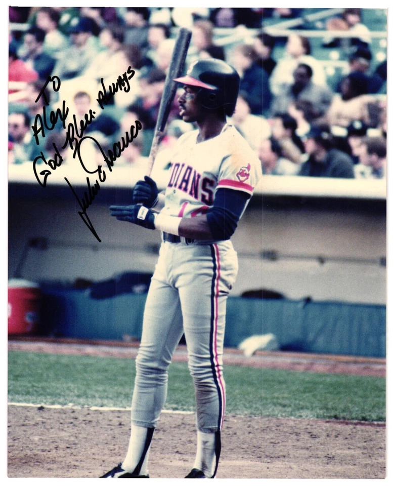 "Foto firmada por Julio Franco Cleveland Guardians 8"" X 10"" inscrita a Alex" Foto 1 de 1