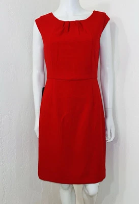 NUEVO CON ETIQUETAS $100 The Limited Lápiz Labial Rojo Tejido Gorra Slv Plisado Vaina Vestido Talla M Foto 1 de 4