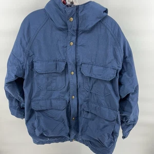 VTG Woolrich Men's Cotton Nylon Solid Blue Winter Coat Full Zip Jacket NO SIZE - Picture 1 of 8