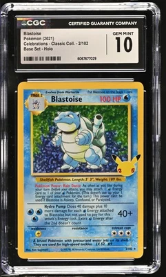 BLASTOISE Celebrations Base Set Holo #2 CGC 10 Pokemon - Image 1 of 2