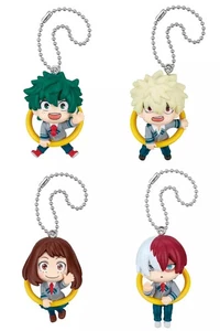 My Hero Academia Figure Keychain Set 4pcs Deku Bakugo Uraraka Todoroki Mascots - Picture 1 of 1