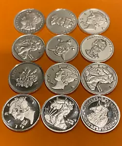 (10x) Lote de lingotes nuevos redondos de plata fina pura .999 y 4 frascos copos de oro - Imagen 1 de 5